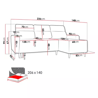 VÝPRODEJ - Rohová rozkládací sedací souprava ZURINE - zelená, levý roh