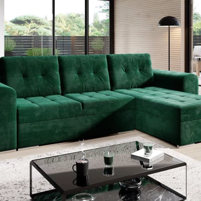 VÝPRODEJ - Rohová rozkládací sedačka PURISIMA - zelená