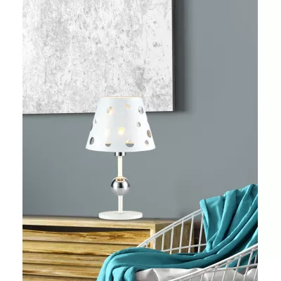 Stolní moderní lampa BATLEY - 1xE14, 60W, bílá