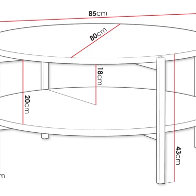 VÝPRODEJ - Konferenční stolek PASQUAL 2 - lesklý černý