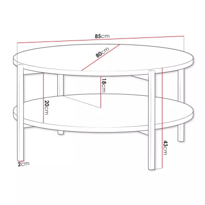 VÝPRODEJ - Konferenční stolek PASQUAL 2 - lesklý černý