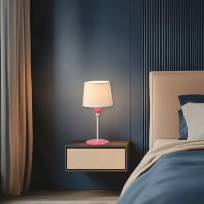 Dětská stolní lampička BEBE - 1xE27, 60W, růžová / bílá