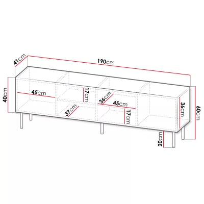 VÝPRODEJ - TV stolek MACARIO - bílý
