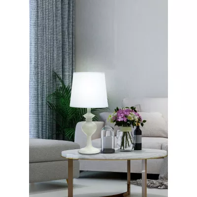 Moderní stolní lampa BERKANE - 1xE14, 40W, bílá / modrá