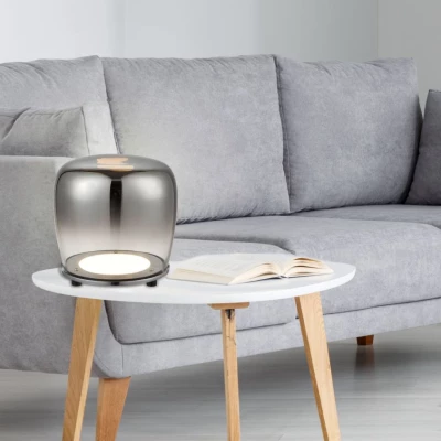 Stolní designová LED lampa BERLOZ - 6,6W, 3000K (teplá bílá), černá