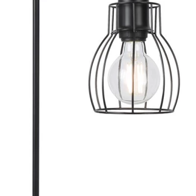 Stolní industriální lampa BERNITA - 1xE27, 60W, černá / hnědá