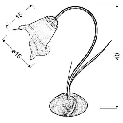 Rustikální stolní lampa BOLERO - 1xE27, 60W, patina / bílá