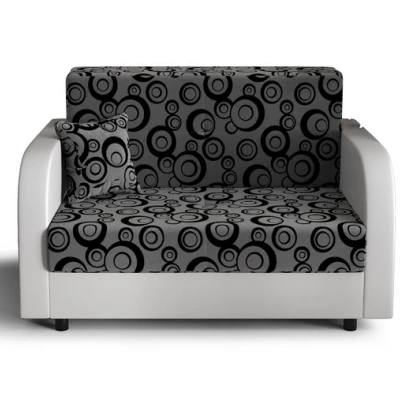 VÝPRODEJ - Rozkládací pohovka s černými kruhy ARIA - šedá / bílá