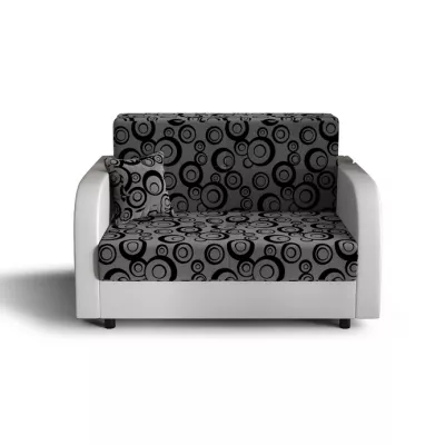 VÝPRODEJ - Rozkládací pohovka s černými kruhy ARIA - šedá / bílá