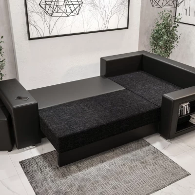 VÝPRODEJ - Pohodlná sedací souprava LORA - černá, pravá