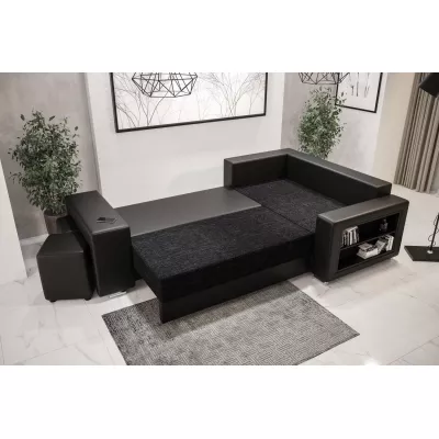 VÝPRODEJ - Pohodlná sedací souprava LORA - černá, pravá