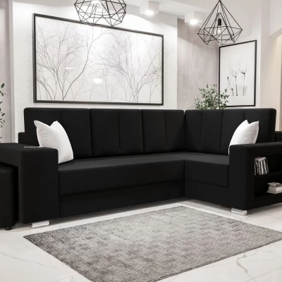 VÝPRODEJ - Pohodlná sedací souprava LORA - černá, pravá