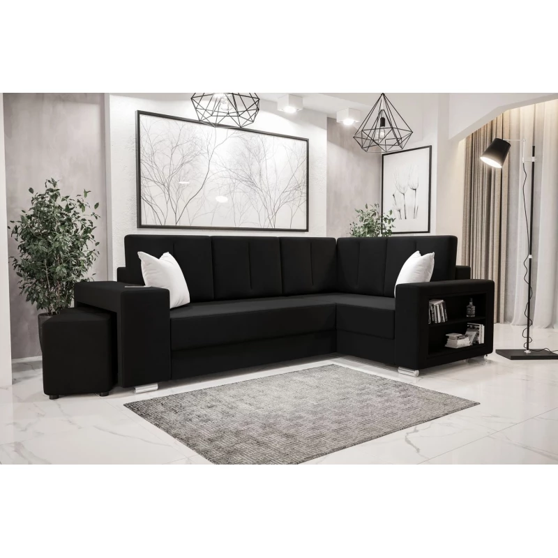 VÝPRODEJ - Pohodlná sedací souprava LORA - černá, pravá