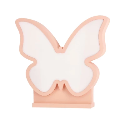 Stolní dětská LED lampička BUTTERFLY - 14W, 3000K (teplá bílá), růžová