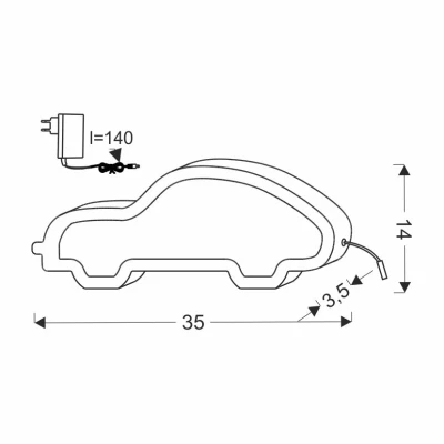LED stolní lampa do dětského pokoje CAR - 11W, 3000K (teplá bílá), modrá