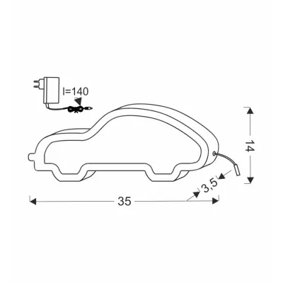 LED stolní lampa do dětského pokoje CAR - 11W, 3000K (teplá bílá), růžová