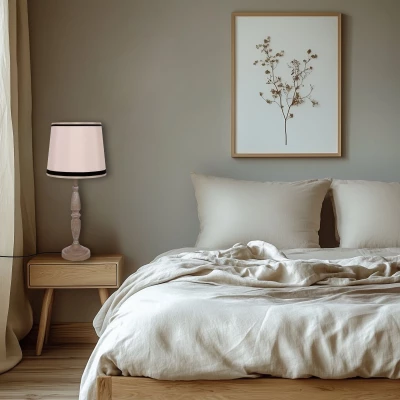 Stolní lampa na noční stolek CARDINALE 3 - 1xE27, 40W, tmavá šedá / béžová