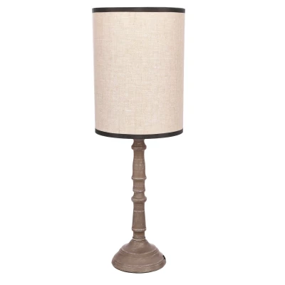 Stolní lampa na noční stolek CARDINALE 2 - 1xE27, 40W, tmavá šedá / světlý len