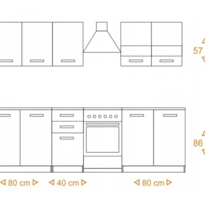 VÝPRODEJ - Kuchyňská linka 200/200 cm KERLI - dub artisan / bílá