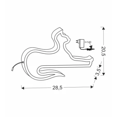 Stolní LED lampička do dětského pokoje CAT - 13W, 3000K (teplá bílá), růžová
