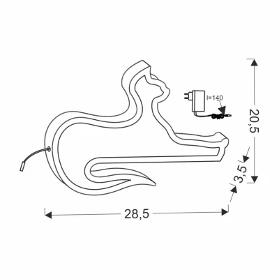 Stolní LED lampička do dětského pokoje CAT - 13W, 3000K (teplá bílá), černá