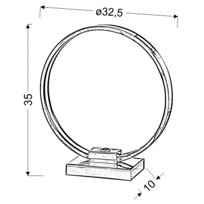Stolní LED designová lampa CIRCLE - 9W, 3000K, (teplá bílá), chromovaná