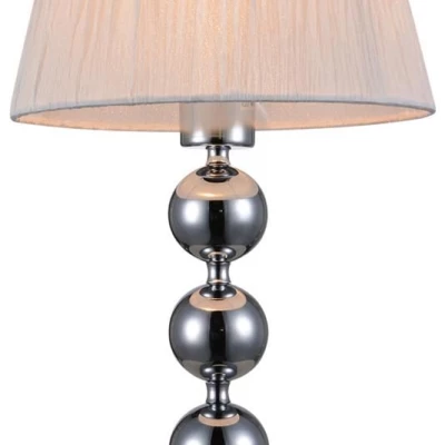 Stolní art deco lampa CLARA - 1xE27, 60W, chromovaná / bílá