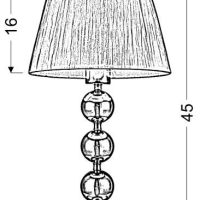 Stolní art deco lampa CLARA - 1xE27, 60W, chromovaná / bílá
