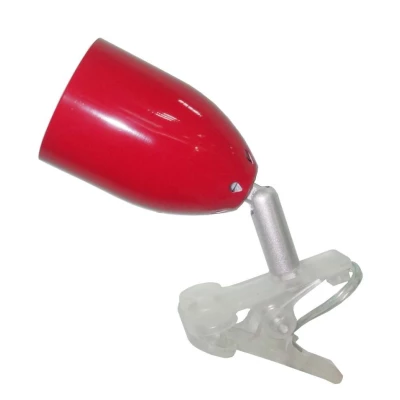 Stolní LED lampička s klipem CLIP - 3W, 4000K (denní bílá), červená