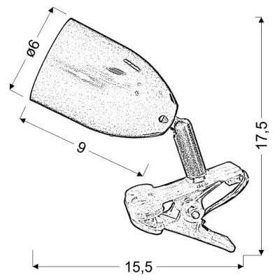 Stolní LED lampička s klipem CLIP - 3W, 4000K (denní bílá), chromovaná