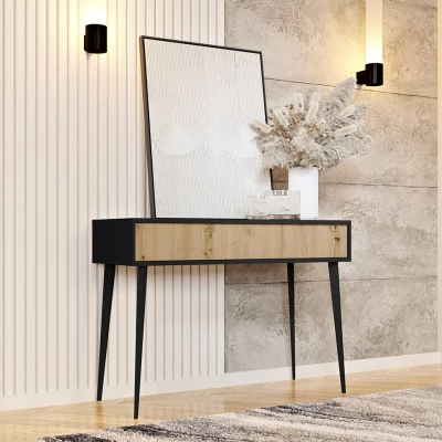 VÝPRODEJ - Konzola KAROL - dub artisan / černý