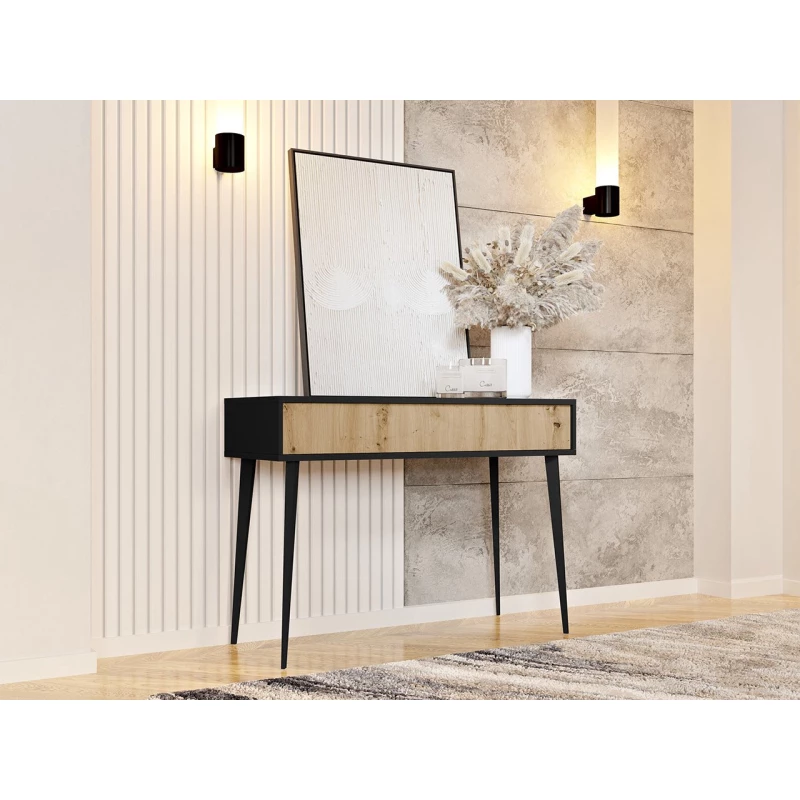 VÝPRODEJ - Konzola KAROL - dub artisan / černý