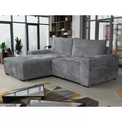 VÝPRODEJ - Rohová rozkládací sedačka OLLIONA - tmavá šedá