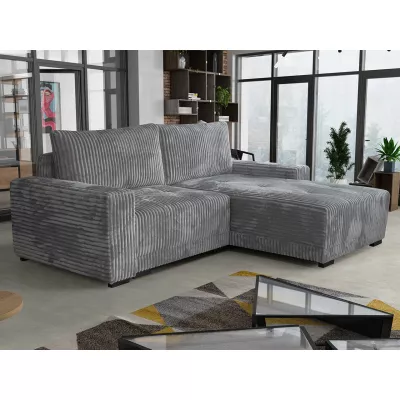 VÝPRODEJ - Rohová rozkládací sedačka OLLIONA - tmavá šedá