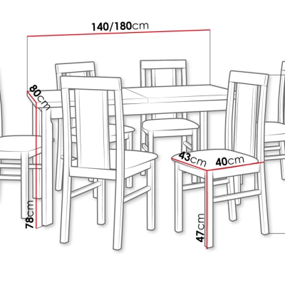 VÝPRODEJ - Jídelní sestava 6+1 HARDIN 4 - olše / béžová