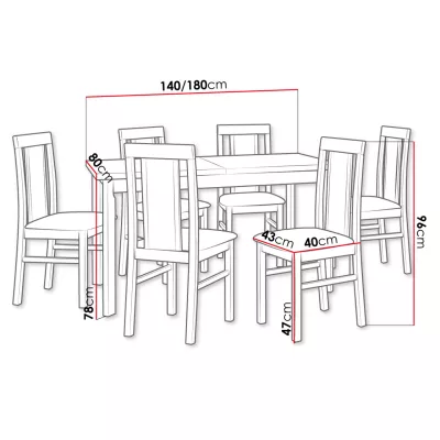 VÝPRODEJ - Jídelní sestava 6+1 HARDIN 4 - olše / béžová