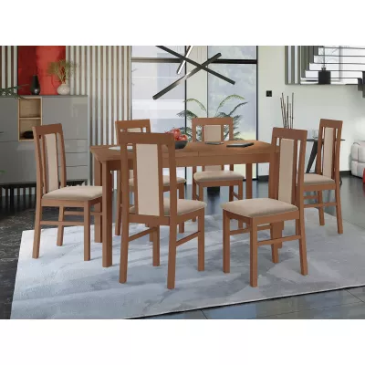VÝPRODEJ - Jídelní sestava 6+1 HARDIN 4 - olše / béžová