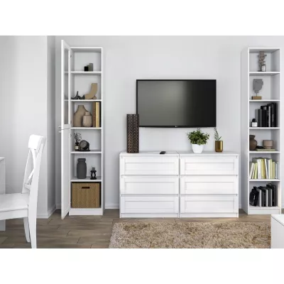 VÝPRODEJ - Úzká vysoká vitrína TAMBET 2 - bílá