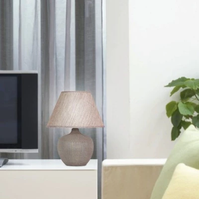Stolní keramická lampa CROBI - 1xE14, 40W, hnědá