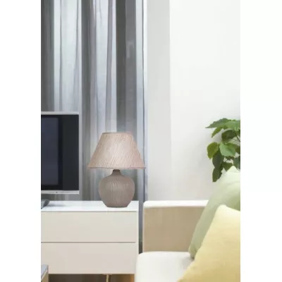 Stolní keramická lampa CROBI - 1xE14, 40W, hnědá