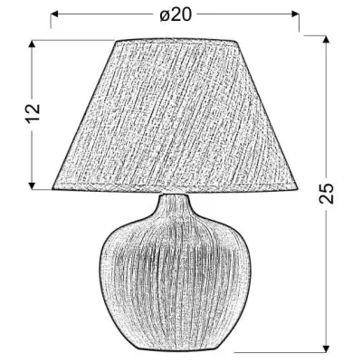 Stolní keramická lampa CROBI - 1xE14, 40W, hnědá