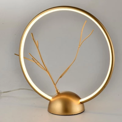 Stolní designová LED lampa DAVOS - 11,5W, 3000K (teplá bílá), zlatá