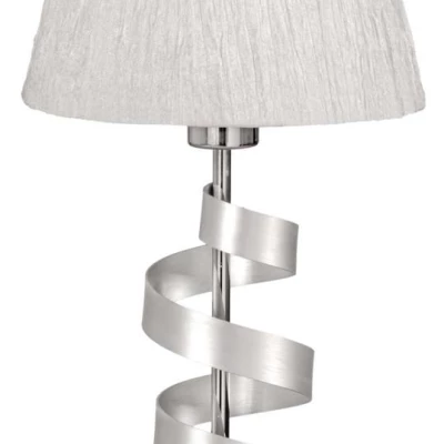 Stolní lampa DENIS - 1xE27, 60W, chromovaná / bílá