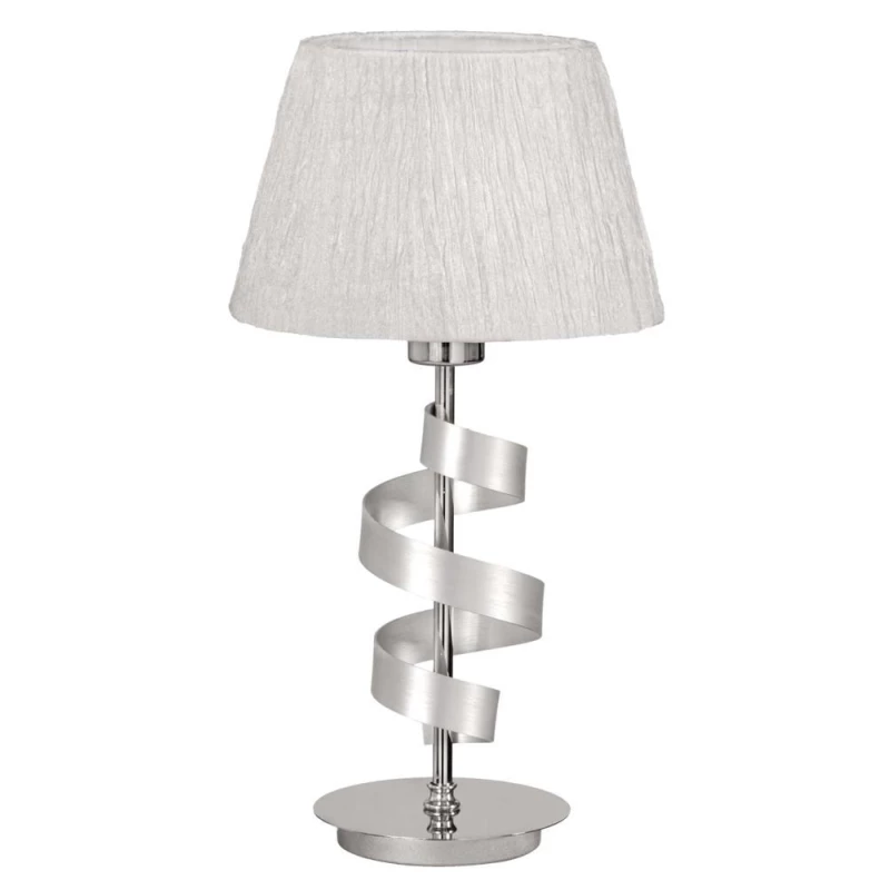 Stolní lampa DENIS - 1xE27, 60W, chromovaná / bílá