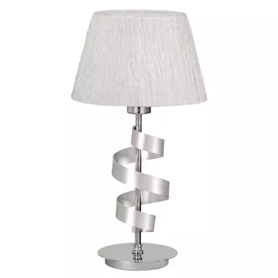 Stolní lampa DENIS - 1xE27, 60W, chromovaná / bílá