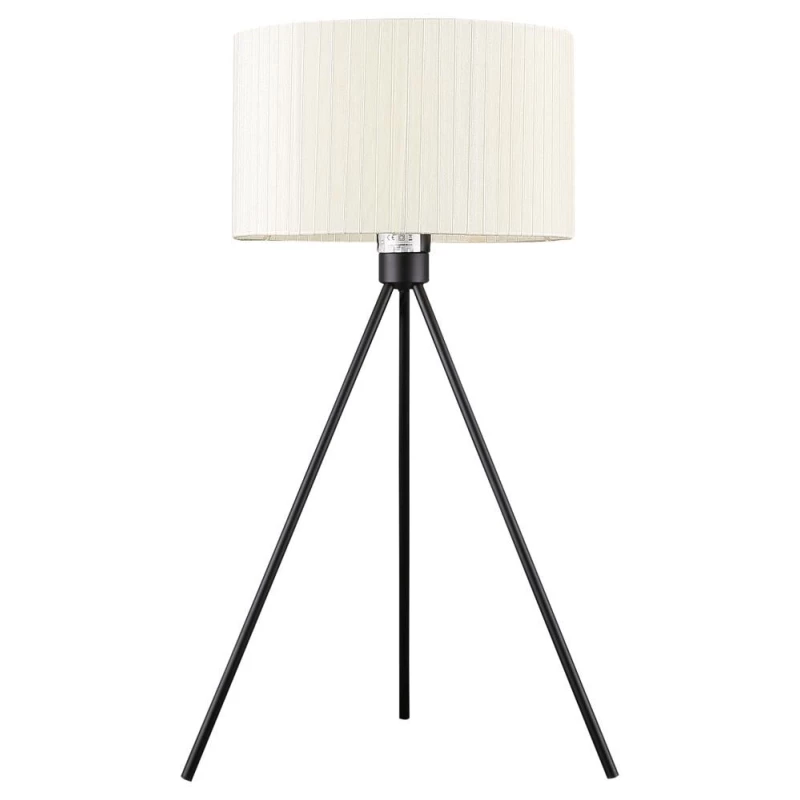 Designová stolní lampa trojnožka DIANA - 1xE27, 60W, černá / krémová