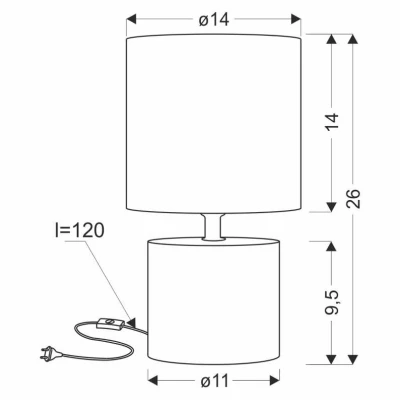 Moderní stolní lampa DINA - 1xE14, 40W, béžová