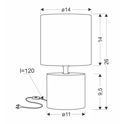 Moderní stolní lampa DINA - 1xE14, 40W, béžová
