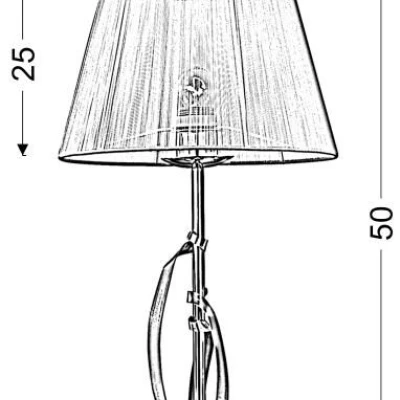 Moderní stolní lampa DIVA - 1xE27, 60W, chromovaná / zlatá