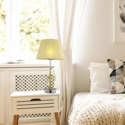 Moderní stolní lampa DIVA - 1xE27, 60W, chromovaná / zlatá